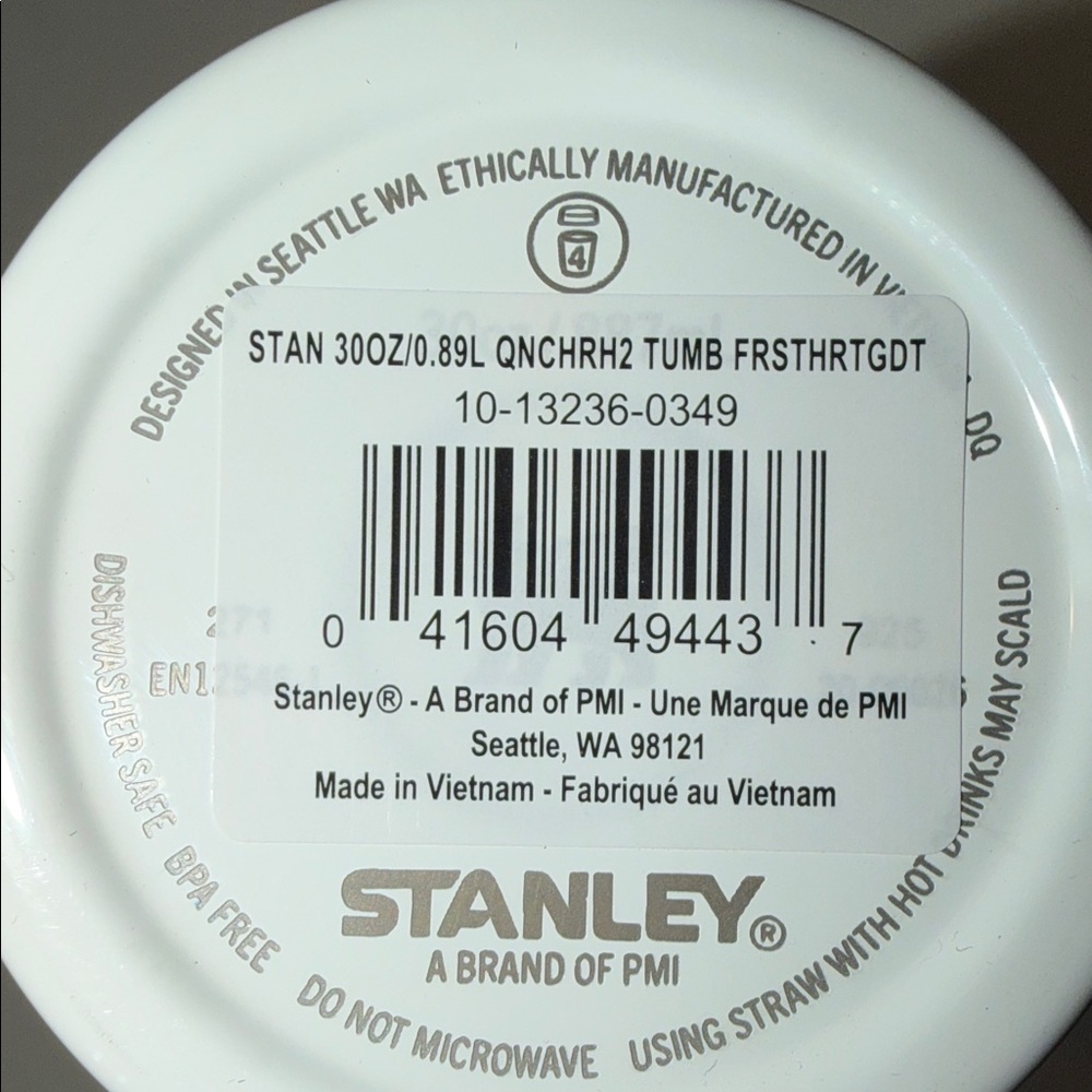 NWT Stanley Target Exclusive 30oz Quencher H2.0 White Pink Hearts - Picture 7 of 16